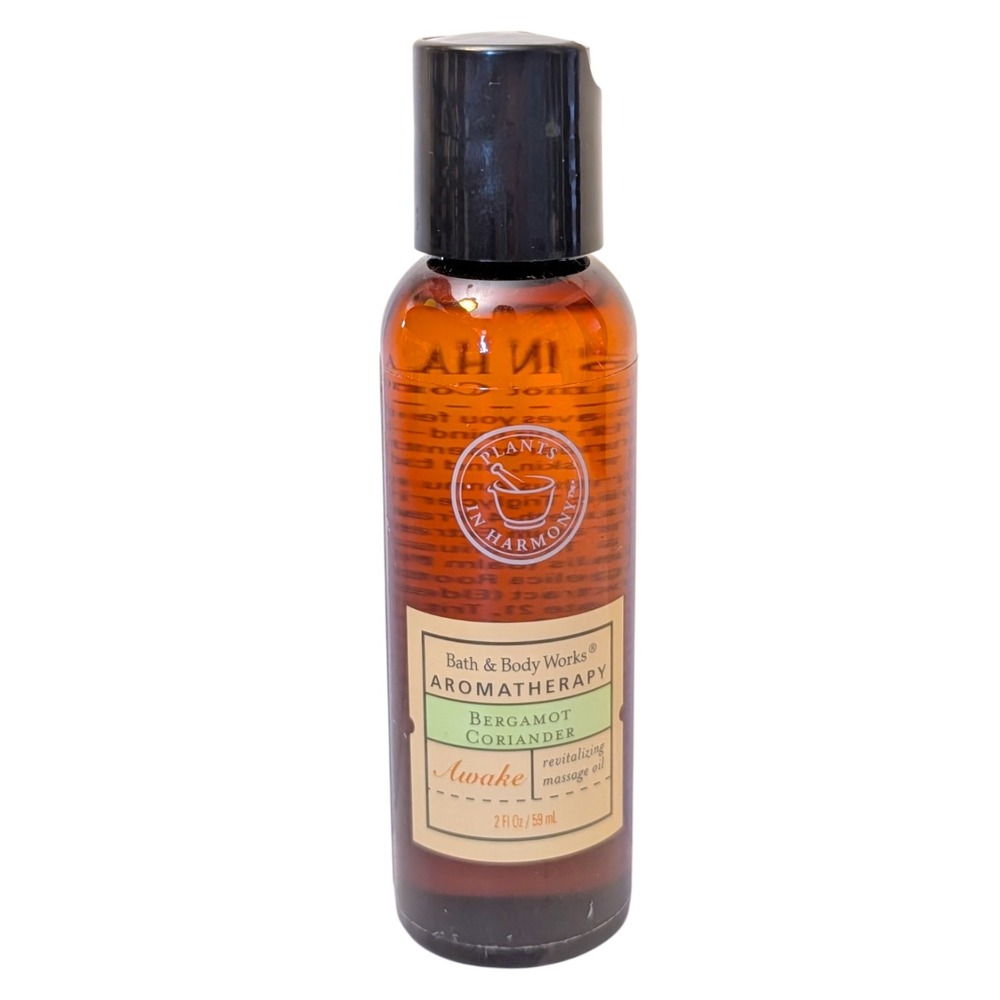 Bath & Body Works Aromatherapy Bergamot Coriander Massage Oil 2oz Awake Vintage